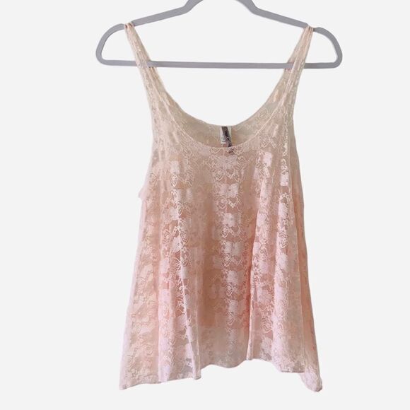 Heart and Hips Women’s Sleeveless Floral Lace Flowy Tank Top Size Small - Picture 1 of 3